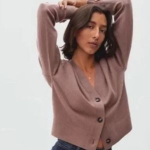 Everlane Mauve Cashmere Cropped Cardigan sz S